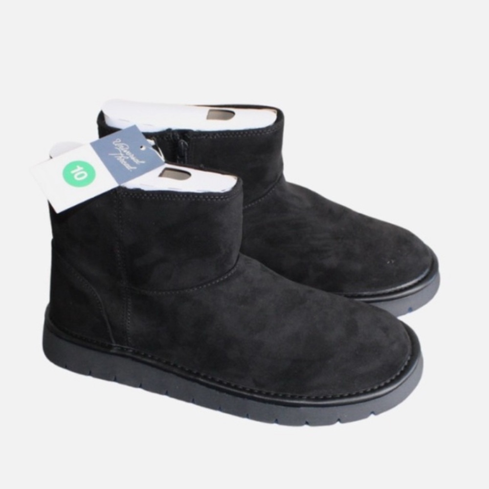 Universal Thread Black May Faux Suede Memory Foam Ankle Boots 9 NWT